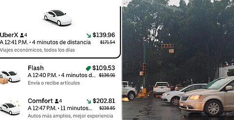 Se disparan tarifas de Uber y Didi por constantes lluvias en Morelia