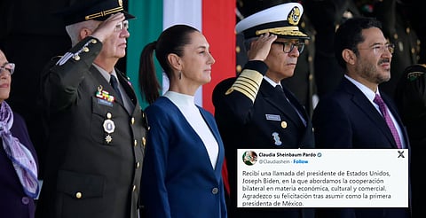 Sheinbaum recibe llamada de Biden; acuerdan colaboración económica, cultural y comercial
