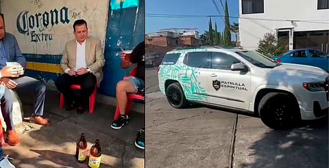 Patrulla espiritual llegó a Morelia y fue por el dirigente del PRI; terminaron tomando juntos