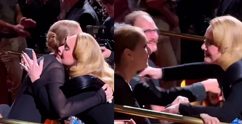 Adele se emociona a las lágrimas al ver a Céline Dion es su concierto