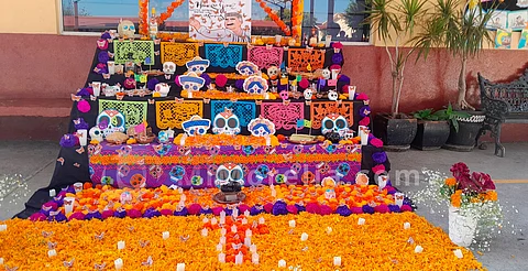 Desde el más allá, para Morelia, escuela Mariano Escobedo se llena de catrinas y catrines