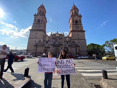 Periodistas michoacanos se manifiestan por homicidio de Mauricio Solís