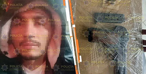 Policía Morelia asegura vehículo, arma de fuego y detiene a cuatro personas