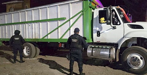 Recuperan camión robado en Uruapan con más de 8 toneladas de aguacate