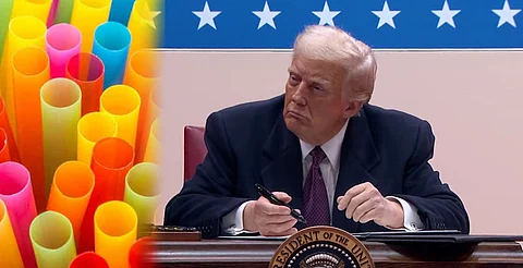 Trump regresa popotes de plástico; no creo que afecten a un tiburón, dice