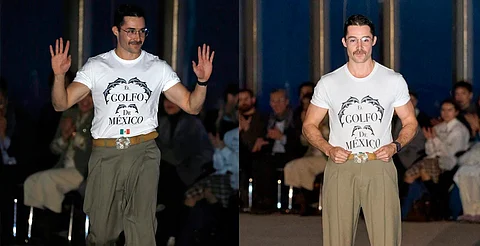 Diseñador mexicano desfila en Nueva York con playera del "Golfo de México"