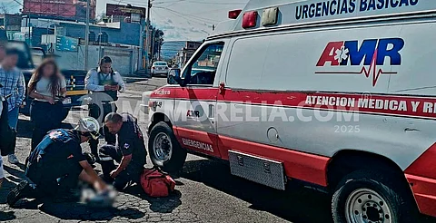 Auxilian a motociclista herido en accidente registrado al oriente de Morelia