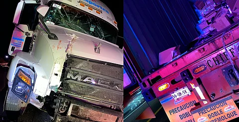 Tráiler impacta a pipa en la autopista Siglo XXI, uno se dio a la fuga