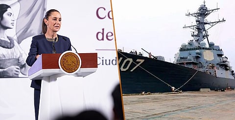 Buque USS Gravely de EU no está en aguas mexicanas, aclara Sheinbaum
