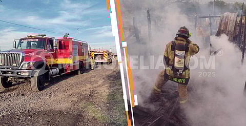 En Morelia, arde casa de madera en la colonia El Polvorín