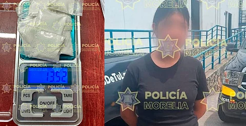 Policía Morelia detiene a mujer señalada de robo y le hallan sustancias ilícitas