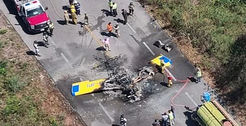 Se quema avioneta tras aterrizaje forzoso, en Yucatán