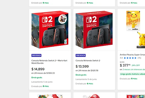 Nintendo Switch 2 se agota en Amazon y MercadoLibre en minutos