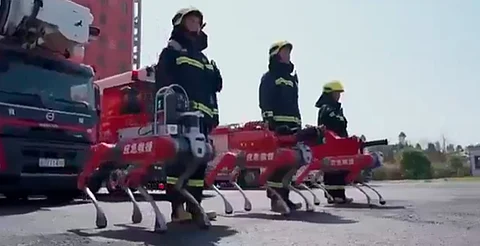 China lanza su tecnología contra el fuego: así son los nuevos robots cuadrúpedos