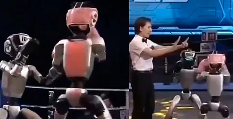 ¡Más emocionantes que las peleas del Canelo! En China, robots humanoides se suben al ring