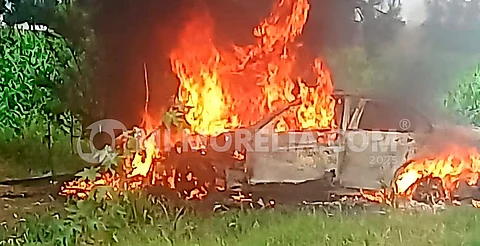 Vehículo arde en la Tarímbaro-Álvaro Obregón; habría sido provocado