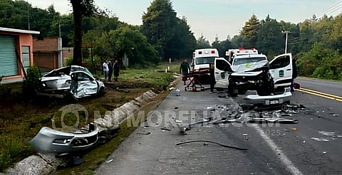 Un muerto y 4 heridos deja choque en la Uruapan-Paracho