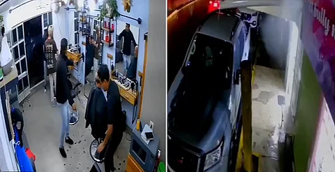 Graban violento asalto en barbería de Puebla