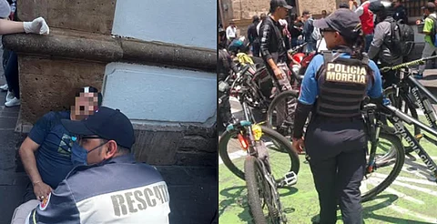 Ambulantes del plantón en Morelia golpean a chavo que quería estacionarse ahí, reportan