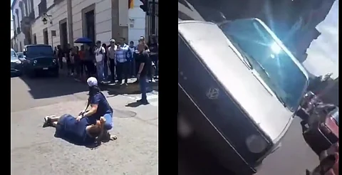Sale video tras agresión a motociclista en plantón de Morelia; así habría huido presunto responsable