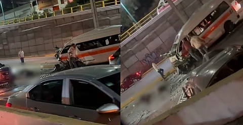 Reportan fuerte choque de combi ruta Naranja en libramiento de Morelia