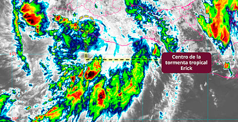 Erick se debilita a tormenta tropical; persisten lluvias y oleaje en varios estados