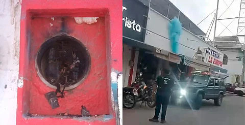 Se incendia medidor eléctrico en pleno centro de Apatzingán