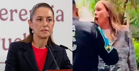 "Deplorable", señala Sheinbaum sobre Lady Racista, argentina que agredió a policía en CDMX