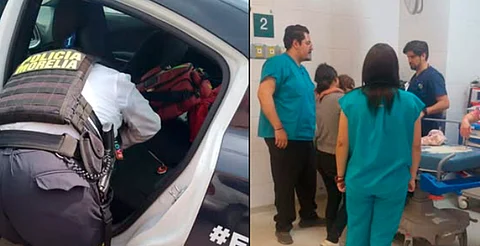 Oficiales auxilian a menor con asfixia y la trasladan al Hospital Infantil