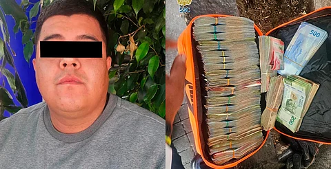 Lo detienen por ir sin casco y descubren mochila con un millón de pesos