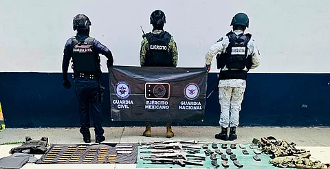 Aseguran SSP y Defensa cinco armas largas y más de 400 municiones en Buenavista