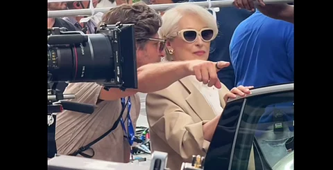 Captan a "Miranda Priestly" y "Nigel" en pleno rodaje de El Diablo Viste a la Moda 2
