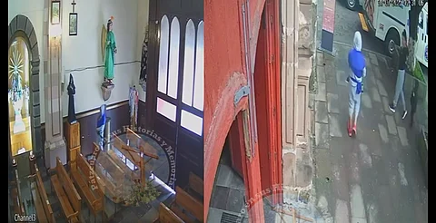 Captan a pareja con hijos en brazos robando en iglesia de Pátzcuaro