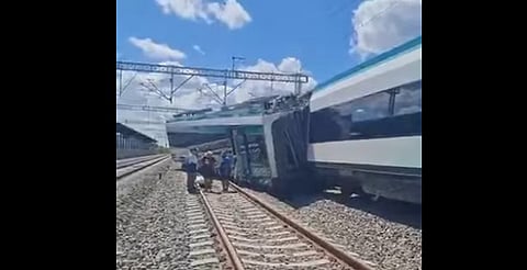 Tren Maya se descarrila en la estación de Izamal, Yucatán