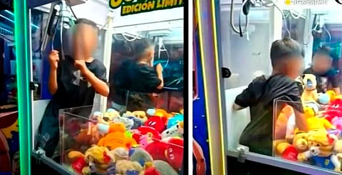 El menor permaneció encerrado cerca de 30 minutos en una máquina de premios