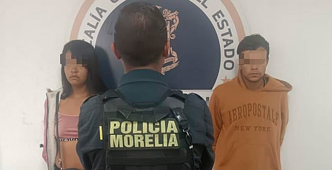 Policía de Morelia asegura a un hombre y una mujer tras robo en Isaac Arriaga