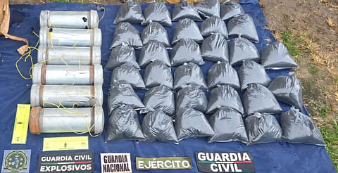 Asegurados 4 cilindros explosivos, pólvora y marihuana en Zinapécuaro: SSP