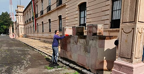Limpian cantera de la 21 Zona Militar en el Centro Histórico de Morelia