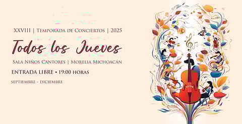 Regresan los conciertos gratuitos del Conservatorio de las Rosas en Morelia