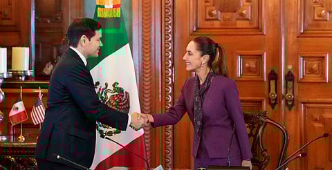 Sheinbaum recibe a Marco Rubio, secretario de Estado de EU, en Palacio Nacional