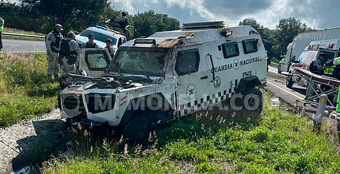 Vehículo blindado de la GN se accidenta en la México–Guadalajara; hay cinco heridos