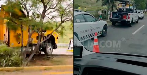 Pierde el control y se impacta contra árbol en Tarímbaro; el conductor salió ileso