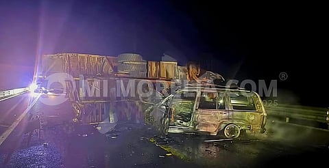 Fuerte accidente en carretera Zacapu-Panindícuaro deja un muerto y tres vehículos calcinados