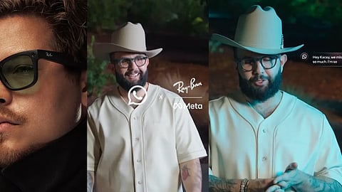 Carin León presentando los lentes Meta RayBan