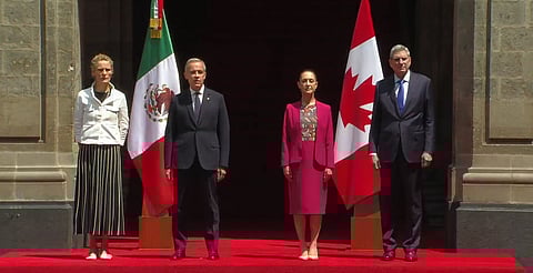 Sheinbaum recibe a Mark Carney en Palacio Nacional para reforzar alianza México-Canadá