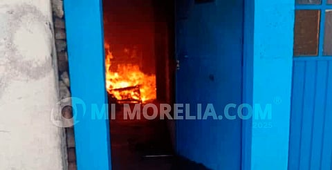 Se incendia casa en la colonia Santiaguito, al norte de Morelia