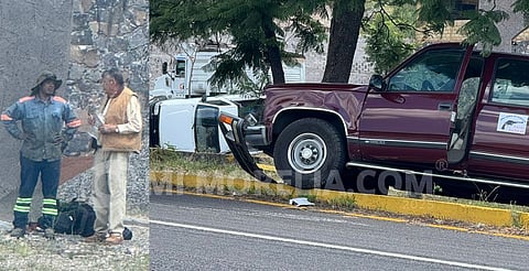 Se accidenta camioneta del "Padre Pistolas" en la Morelia-Salamanca