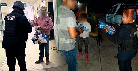 Guardia Civil entrega refrigerios a familiares de pacientes y médicos en Maravatío