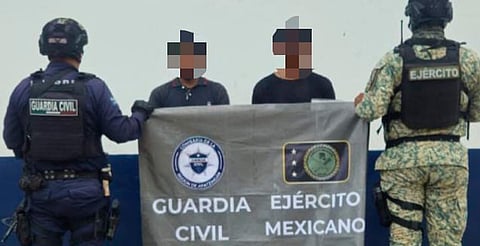 Fuerzas estatales y federales aseguran a dos hombres en Buenavista: SSP