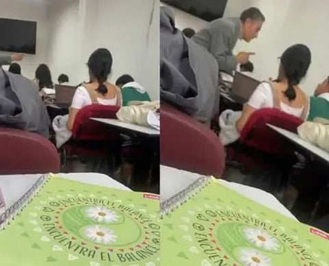 Suspenden a profesor tras insultar a alumno en clase; hay video